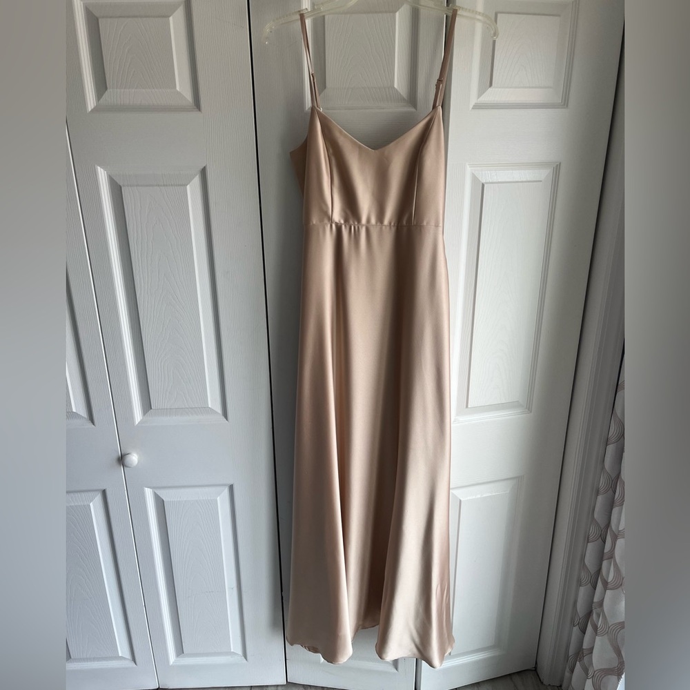 Show Me Your Mumu Faith Maxi Dress in Champagne Luxe Satin S